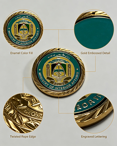 Moneta commemorativa smaltata color oro per la Forza dell'Ordine Interna, medaglione da collezione, simbolo commemorativo - Product Image 3
