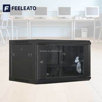 Rak Server Pusat Data 530*400 19 inci 4U dengan Pintu Kaca Tempered, Pemasangan di Dinding, Kabinet Jaringan, Lapisan Powder Coating, Tersedia dalam Stok
