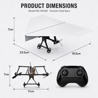 Avion en papier télécommandé 2,4 GHz DIY, jouet RC électrique pliable STEM pour enfants, vente en gros