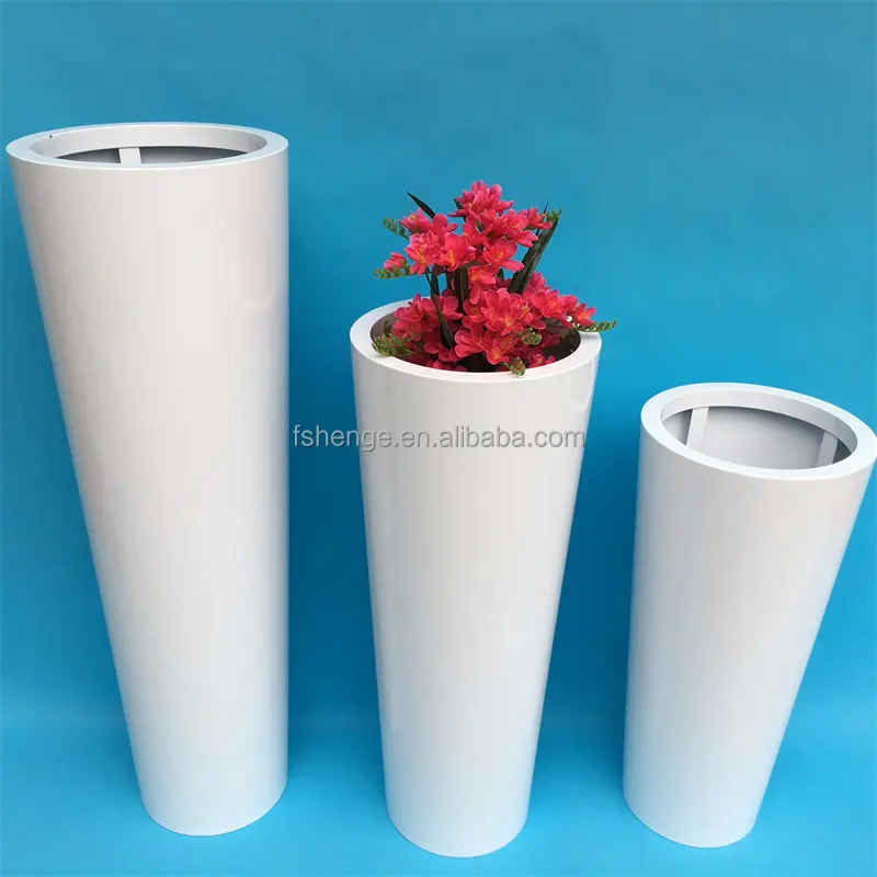Vase de sol grand vase seau en métal galvanisé pour décor à la maison/pot de plantes d'intérieur pots de fleurs blanches
