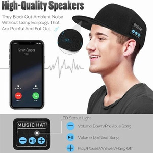 Casque audio sans fil YX2 2-en-1 pour la danse de rue en extérieur, avec double haut-parleur Bluetooth intégré au chapeau, idéal pour les festivals de musique et comme <span class=keywords><strong>cadeau</strong></span>. - Product Image 4