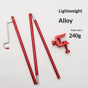 Support de lanterne pliable en alliage d'aluminium ultraléger pour l'extérieur, 3 sections, mât de lumière portable pour table de pique-nique - Product Image 5