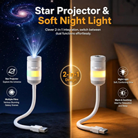 Mini Proyector Holográfico 5D, USB Plug & Play, Proyección de Estrellas HD, Luz Nocturna LED, Colorida, para Niños y Adultos, Dormitorio, Auto