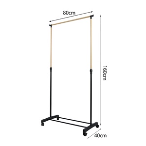 <span class=keywords><strong>Porte</strong></span>-vêtements multifonctionnel portable sur roulettes avec support réglable en hauteur pour l'affichage de la literie, des sacs et des manteaux - Product Image 6