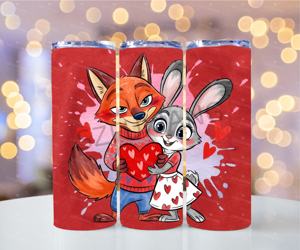 Vasos de Regalo de Acero Inoxidable de 20 oz con Diseño de Pareja de Película, Zorro y Conejo, Corazón Mágico XOXO, <span class=keywords><strong>para</strong></span> el Día de San Valentín - Product Image 4