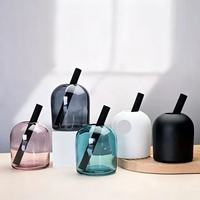 Bouteille en verre pour bâtonnets d'aromathérapie 400 ml, flacon diffuseur de parfum en verre noir vide de luxe personnalisé