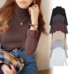 Golji maglioncino sottile lavorato a mezza maglia con maglia mezza polare in visone spesso - Product Image 1