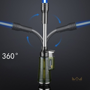 Nuevo Encendedor Giratorio de Metal, Encendedor de Cigarros a Butano Resistente al Viento para Barbacoa, Cocina y Uso en Restaurantes - Product Image 1