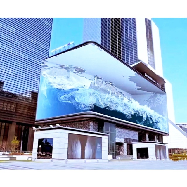 Outdoor Naked Eye 3D Animation Large Led Screen Display P3 P4 P5 P6 P6.67 P8 for Corner 90 Degree Curved Pantallas