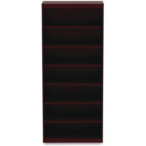 Bibliothèque à sept étagères Alera Valencia Series, 35,63 L x 11,81 P x 83,86 H, en acajou, coins carrés, style industriel, pour bureau à domicile, avec vitrine - Product Image 2