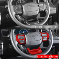 Pour Toyota Hilux Travo 2026 : Cache de décoration du panneau de volant, garniture en fibre de carbone, autocollants et accessoires de moulures intérieures