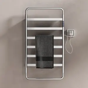 Fanwin 스테인레스 스틸 패션 히터 현대 탄소 섬유 벽 마운트 전기 수건 따뜻한 사다리 욕실 가열 수건 랙
