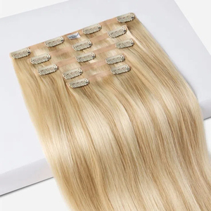 クリップインヘアエクステンション厚手ロングストレートヘアピースアップグレードソフトレース横糸軽量7PCSレイヤードヘア20インチ女性用 - Product Image 3