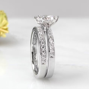 Set di Anelli Geometrici per Coppie, Eleganti Gioielli da Matrimonio e Fidanzamento per Donne - Product Image 6