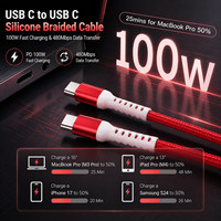 Câble de charge rapide USB Type C haute vitesse KYT 100w 2m OEM pour 14 Pro Max