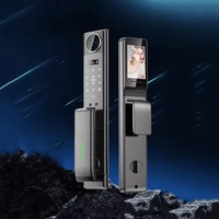 Interphone vidéo 3D avec reconnaissance faciale WIFI TUYA, serrure de porte en alliage d'aluminium avec verre trempé, empreinte digitale, batterie 5000mAh, prise en charge