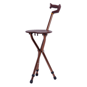 Kanghujia Stainless Steel Cane <b>Stool</b> Folding <b>Portable</b> Walking Stick Chair Outdoor Hiking Three Legged With Blue Brown Black Seat - Product Image 2