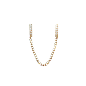 Orecchini pendenti E579 in oro con cristalli e strass, montatura a canale, gioielli alla moda unisex. - Product Image 1