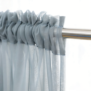 <span class=keywords><strong>Tende</strong></span> <span class=keywords><strong>Trasparenti</strong></span> Grigio Chiaro per Finestre, Pannello Basico con Tasca per Asta per Camera da Letto - Product Image 5
