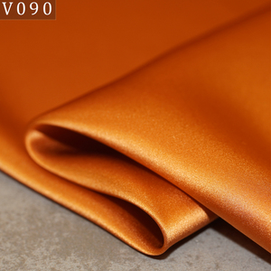 通気性のあるソフトイエローゴールデンシャイニングヒアルロン酸100ピュアシルクシャルムーズサテン生地ビーガンフレンチウェディングドレス用 - Product Image 3