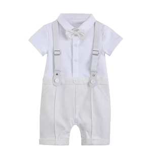 Ropa de Bebé de 3 a 6 Meses con Logotipo Personalizado, <span class=keywords><strong>Traje</strong></span> de Caballero Blanco para Fiesta de <span class=keywords><strong>Bautizo</strong></span> para Niños - Product Image 6
