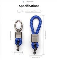 Porte-clés en corde tressée en cuir PU, porte-clés de voiture en alliage de zinc, lot en gros et vente en gros, porte-clés de voiture avec logo personnalisé, breloque de sac, fabrication OEM ODM