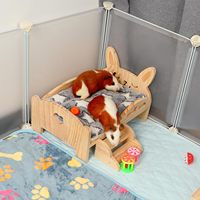 Lit en bois pour animaux de compagnie, escaliers, tapis, literie pour petits animaux, maison détachable, cochons d'Inde, lapins, chinchillas, hamsters, furets