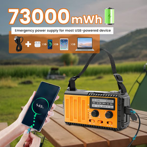 Xách tay có thể sạc lại noaa khẩn cấp đài phát thanh 10000mAh Hand Crank năng lượng mặt trời đèn Pin loa cảnh báo thời tiết AM/FM <span class=keywords><strong>Radio</strong></span> ABS nhựa - Product Image 5