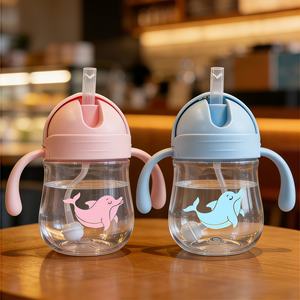 Vaso con Pajita para Bebé <span class=keywords><strong>de</strong></span> 280 ml, Diseño <span class=keywords><strong>de</strong></span> Dibujos Animados, Libre <span class=keywords><strong>de</strong></span> BPA, Botella <span class=keywords><strong>de</strong></span> <span class=keywords><strong>Agua</strong></span> con Asa, Ecológica, Apta para Lavavajillas, para el Regreso a Clases - Product Image 5