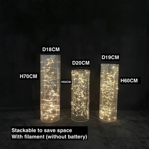 Colonna di visualizzazione della decorazione di nozze del cilindro acrilico della Base rotonda acrilica del piombo della strada per matrimoni e banchetti - Product Image 5