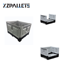 Caisse de stockage rectangulaire en plastique robuste, grande, ventilée, à mailles, pour palettes, de type Euro