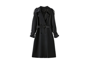 <span class=keywords><strong>Trench</strong></span> Coat Slim in PU Antivento Color Kaki per <span class=keywords><strong>Donna</strong></span>, Lunghezza Media, Stile Coreano e Britannico, Doppiopetto, Autunnale - Product Image 3