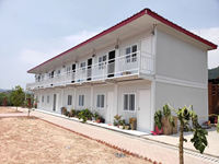 Casa Contenedor Modular Prefabricada de 2 Pisos, Edificio Modular para Dormitorio de Personal, Oficina, Apartamento, Hotel, Campamento