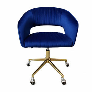 Sedia da Ufficio Girevole DM in Velluto Personalizzata <span class=keywords><strong>con</strong></span> Base Dorata e Altezza Regolabile per Studio e Sala Trucco - Product Image 2