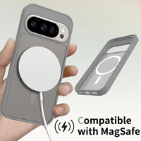 Coque pour Google Pixel 10 Pro XL, finition mate givrée, étanche, design luxueux, translucide, PC+TPU, magnétique, avec logo personnalisé, vente en gros