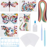 Kits de quilling en papier bricolage belle carte animale 100% pulpe vierge couleur personnalisée 36 couleurs bandes 20 cartes mur Art décor créatif