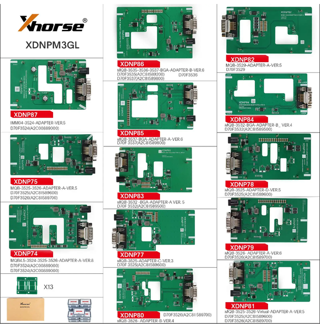 Xhorse XDNPM3GL Solder-Free Adapters Vvdi Prog Key Tool Plus Vvdi2 Reading Vag Dashboard Immobilizer (IMMO) Data for Windows