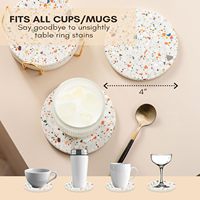 Sous-verres classiques en céramique absorbants, antidérapants, résistants à la chaleur, écologiques, mignons, pour table basse, décoration de bureau, pierre colorée