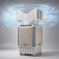 Refroidisseur d'air évaporatif portable personnalisé avec logo pour salons professionnels, 20000 m³/h, OEM ODM, roues pivotantes, vente en gros, MOQ 5