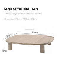 Table basse gigogne en travertin naturel sur mesure OEM pour salon, ensemble de tables basses en travertin, table de salon moderne de luxe en travertin