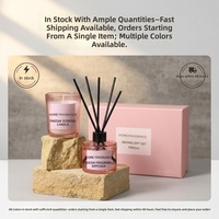 Coffret Cadeau Luxe Exquis et Tendance pour la Maison : Bougie Parfumée en Peluche, Diffuseur à Bâtonnets, Kit d'Arômes Faits Main Marque Wisteria