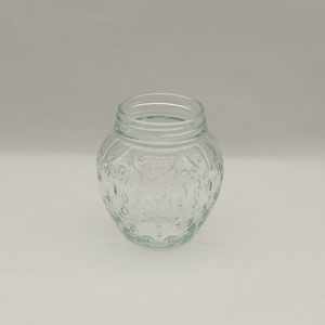 Strawberry Shaped Airtight Leak Proof Mini Large Round Glass Mason Jars With Lid Glass Food Storage Container 8oz - Product Image 3