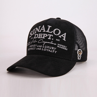 Gorra Trucker de Lujo Personalizada con Logotipo Bordado Completo, de Alta Calidad, 5 Paneles, Visera Curva, Malla y Cierre Ajustable de Gamuza