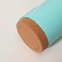 Gobelet à café isotherme en acier inoxydable à double paroi de 12 oz avec couvercle à pression, large ouverture, fond en liège et poignée