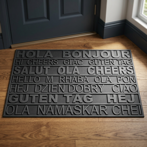 Rubber Letter Mat Design Anti Slip Washable Durable Eco-Friendly Backing <b>Machine</b> Made Solid Color Stair Mat Outdoor <b>Steps</b> Indus - Product Image 3