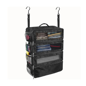 Collapsible Hanging Storage Bags <b>Suitcase</b> Organizer High-capacity Travel Luggage Organizer Hanging Shelve Packing Cube Closet - Product Image 5