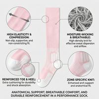 Chaussettes d'équitation en coton sur mesure OEM, chaussettes de sport à compression respirantes pour hommes et femmes