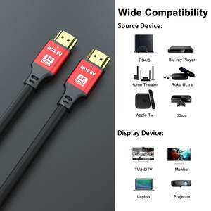 Câble HDMI FJGEAR version 2.1, prend en charge 4K 144Hz 120Hz, taux de rafraîchissement élevé pour PC, moniteur de jeu, rouge, câble HDMI de haute qualité - Product Image 3