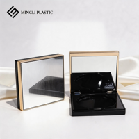 Boîtier compact carré magnétique doré personnalisé ML Pack pour fard à joues, vide, avec miroir, étui à poudre compacte