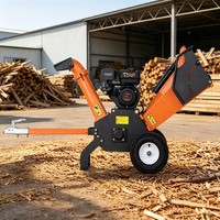 Broyeur de branches portable 7HP 212cc à moteur essence, capacité de broyage maximale 100mm, déchiqueteuse de jardin mobile